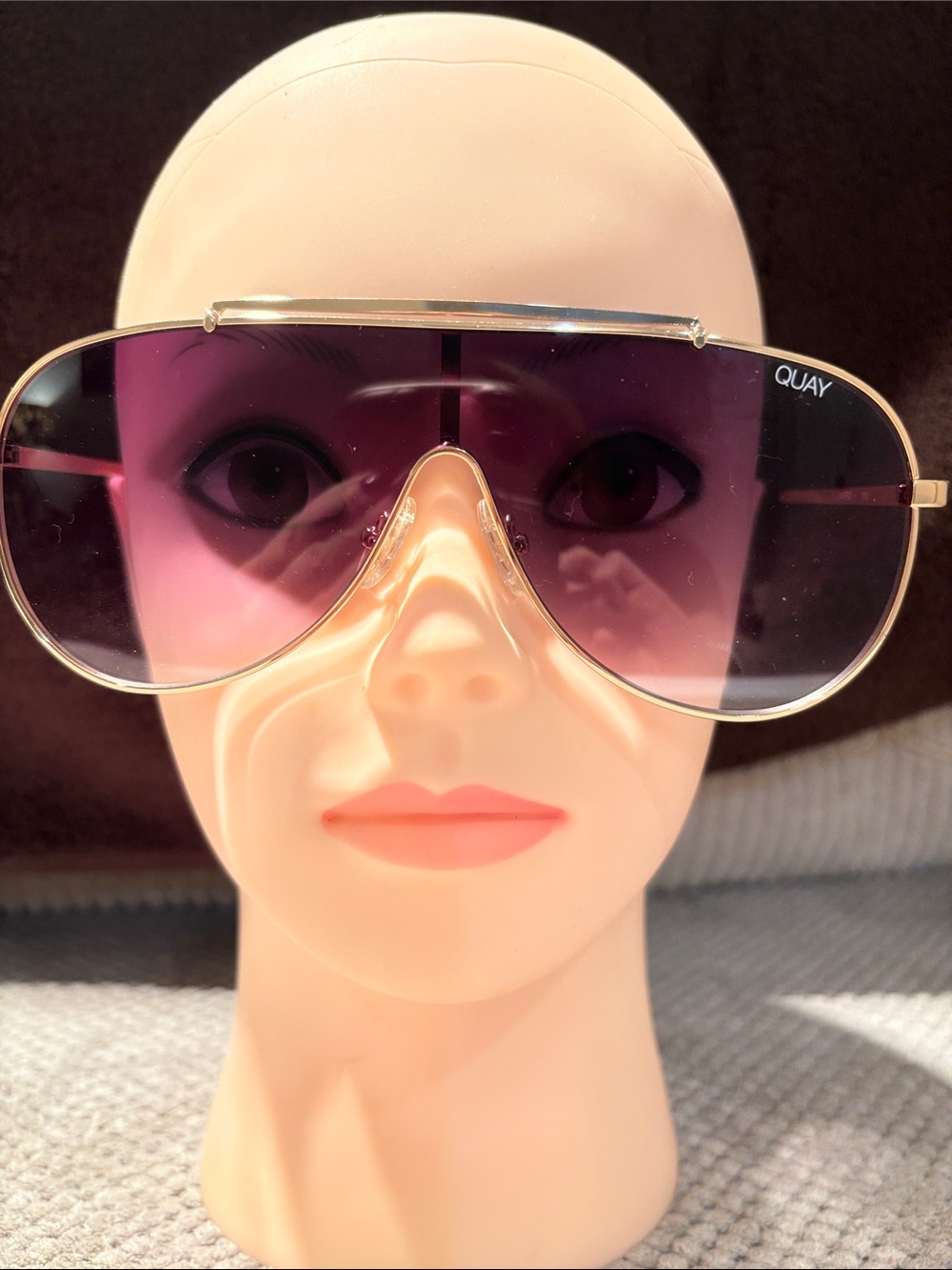 Quay Australia Womenβs Oversized Shield Sunglasses - Purple Gradient Lenses